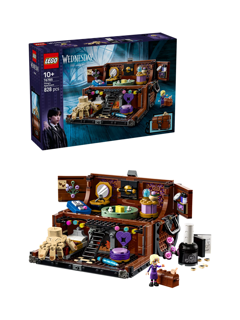 LEGO Wednesday Thing's Apartment building toy, UK version