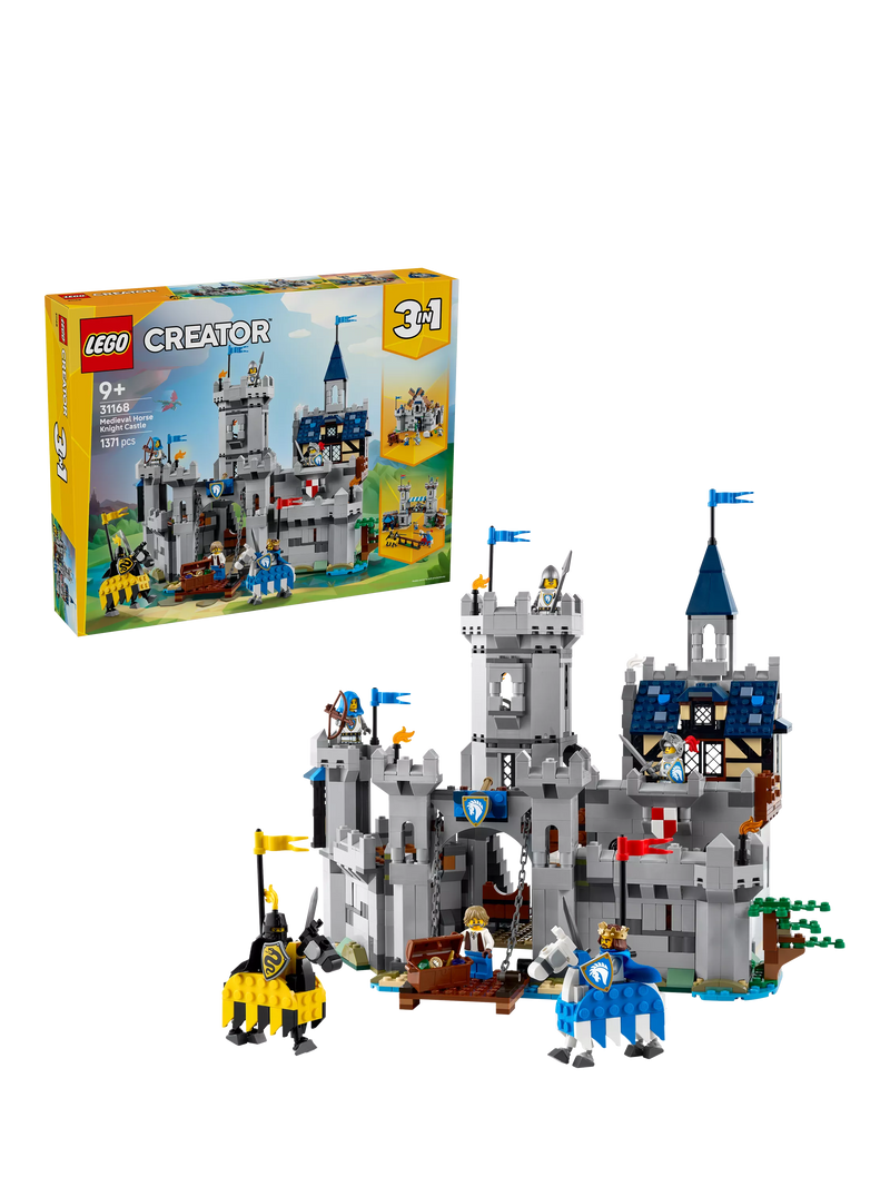 Lego 3-in-1 Medieval Horse Knight Castle building set, UK version