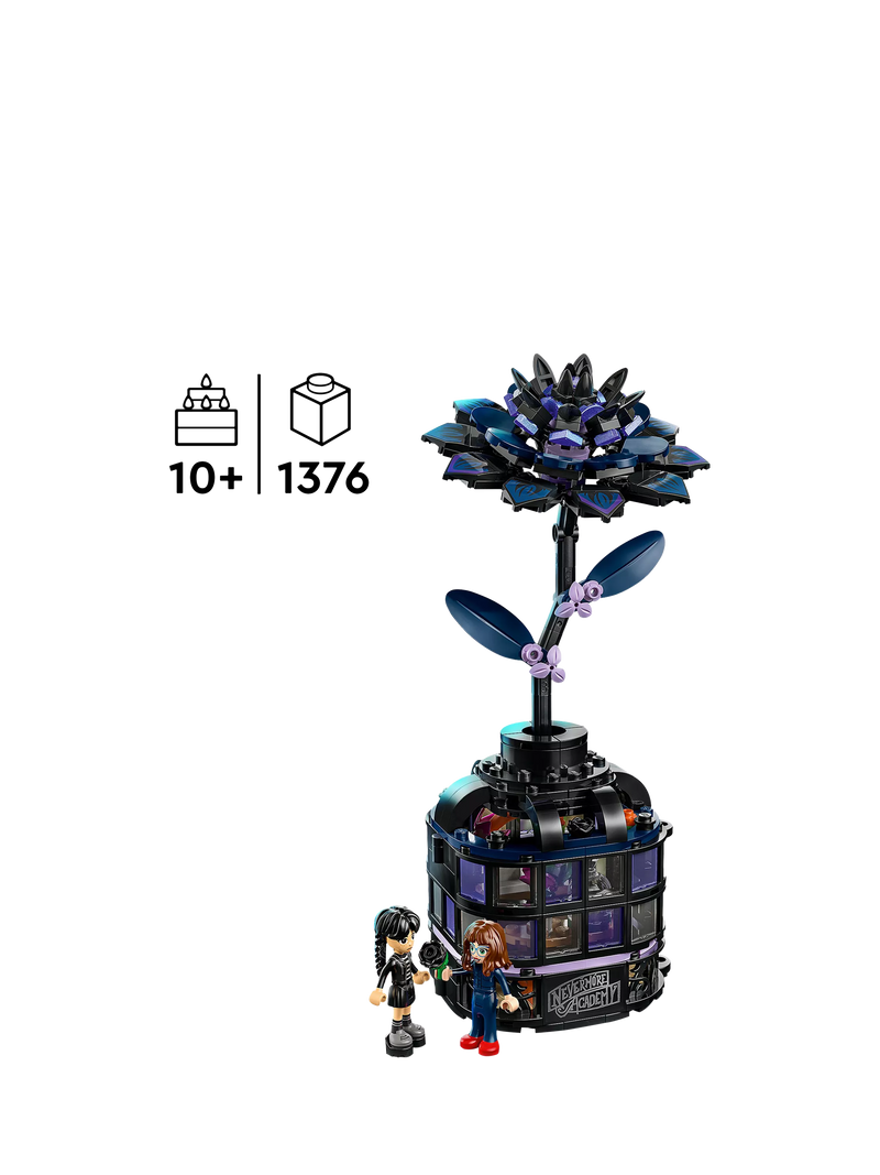 LEGO Wednesday Black Dahlia flower building set 358 pieces (British brand)