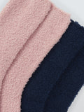 John Lewis bed socks navy pink pack of 2, UK version