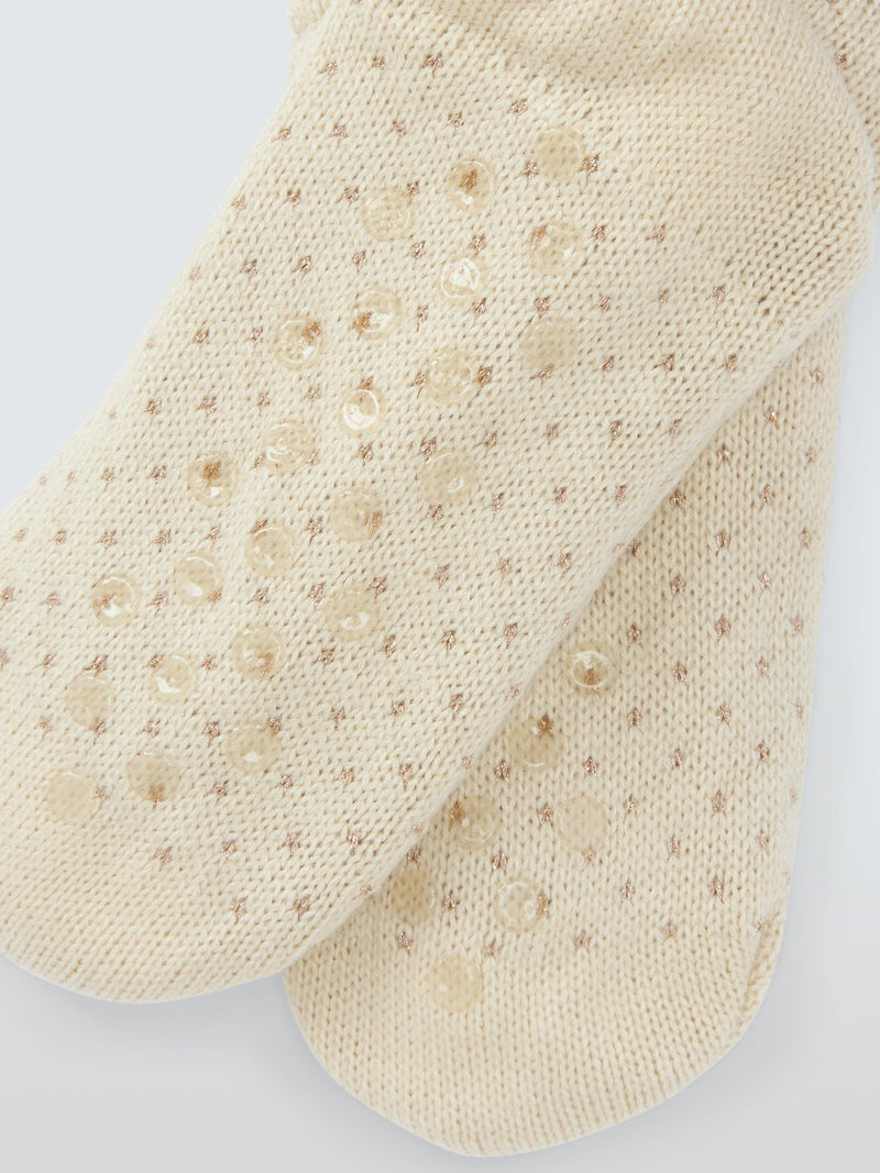 John Lewis Oatmeal Lurex Bootie Socks, UK version