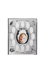John Lewis Bambino Silver-Plated My First Year Multi-Aperture Photo Frame- Buy online at McGrocer