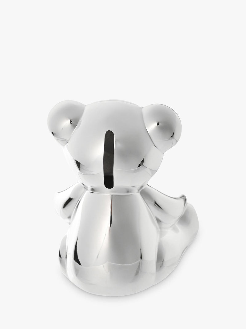 Bambino silver-plated teddy bear money box - British product