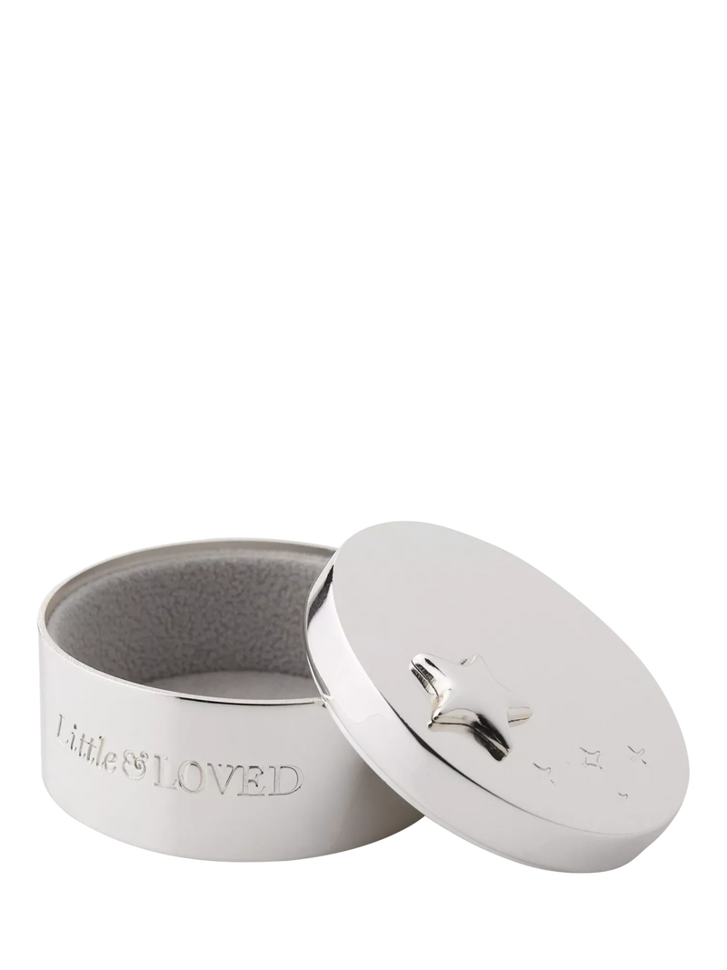 Bambino silver-plated keepsake box engraved Little Loved, UK version
