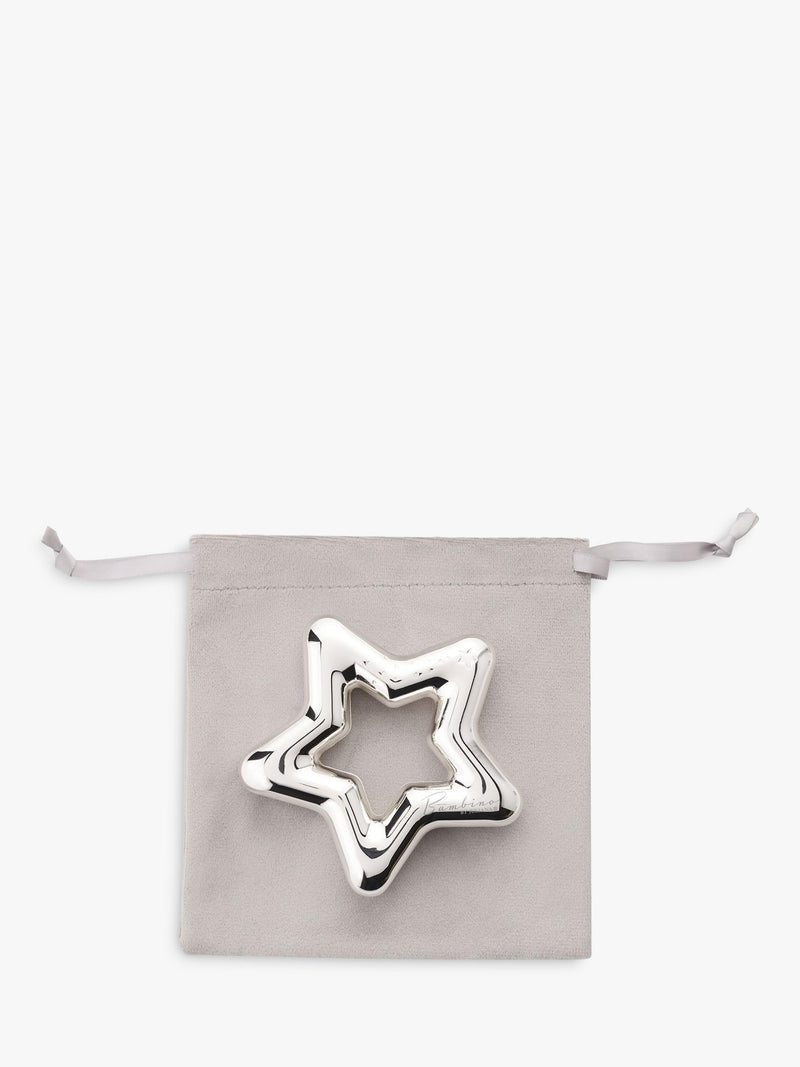 Bambino silver-plated star rattle - British product