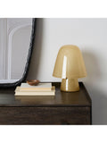 West Elm Gilmore glass mushroom table lamp in champagne - British product