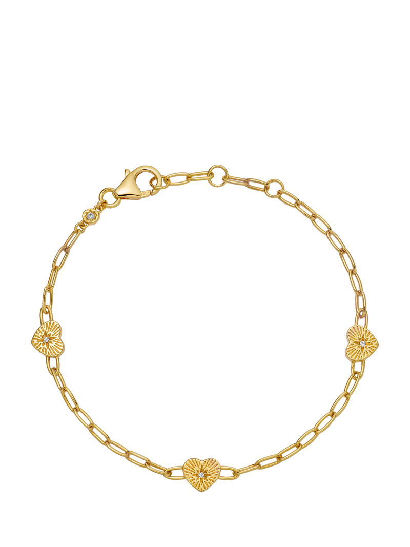 Astley Clarke heart station bracelet gold, imported from the UK