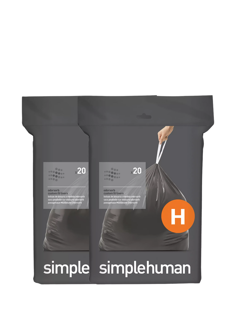 Simplehuman Odorsorb bin liners Code H pack of 40, UK version