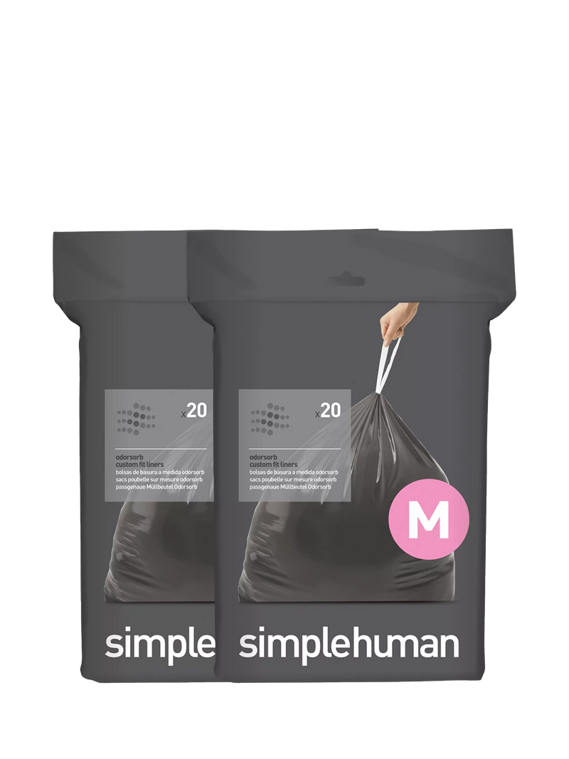 Simplehuman Odorsorb bin liners code M pack of 40, imported from the UK