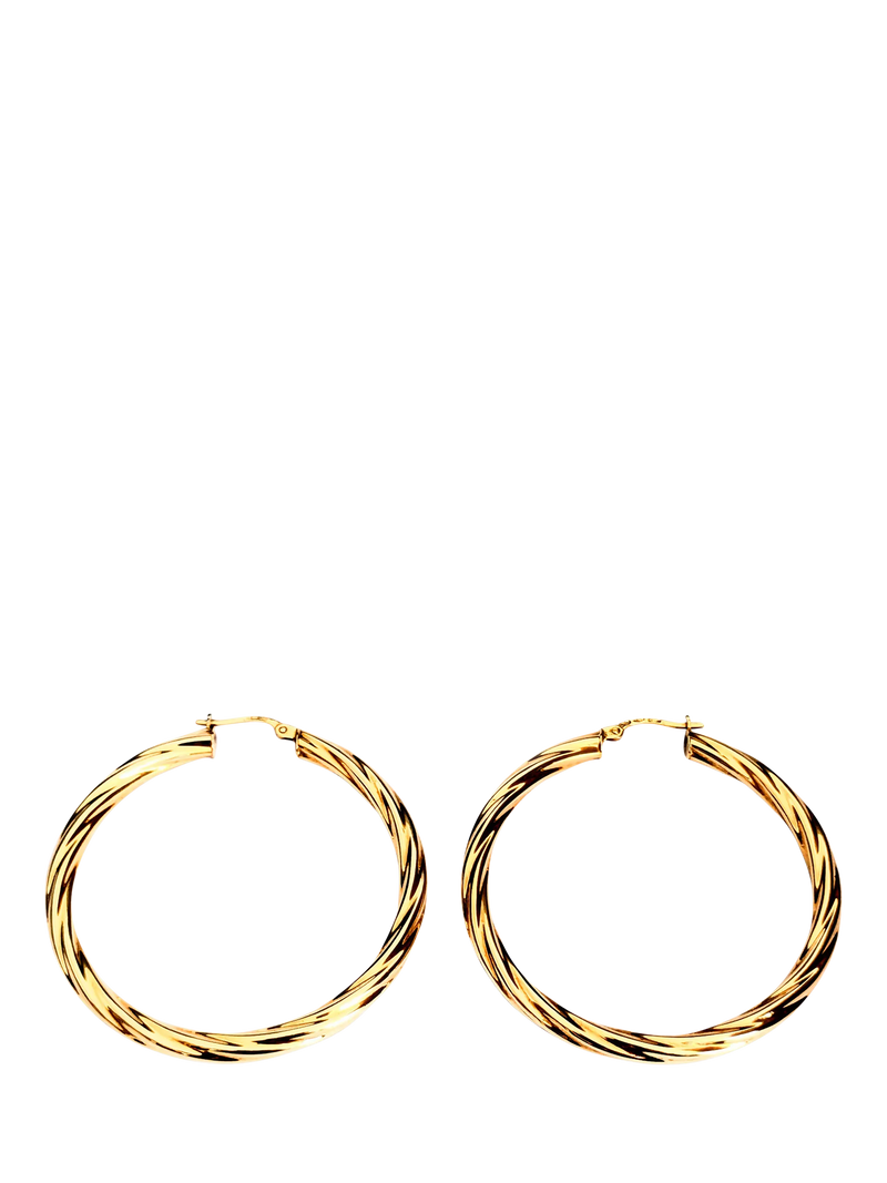 L&T Heirlooms pre-loved gold hoop earrings 4.75cm - British product