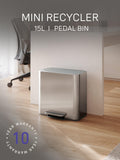 Simplehuman mini recycler pedal bin 15L (British brand)