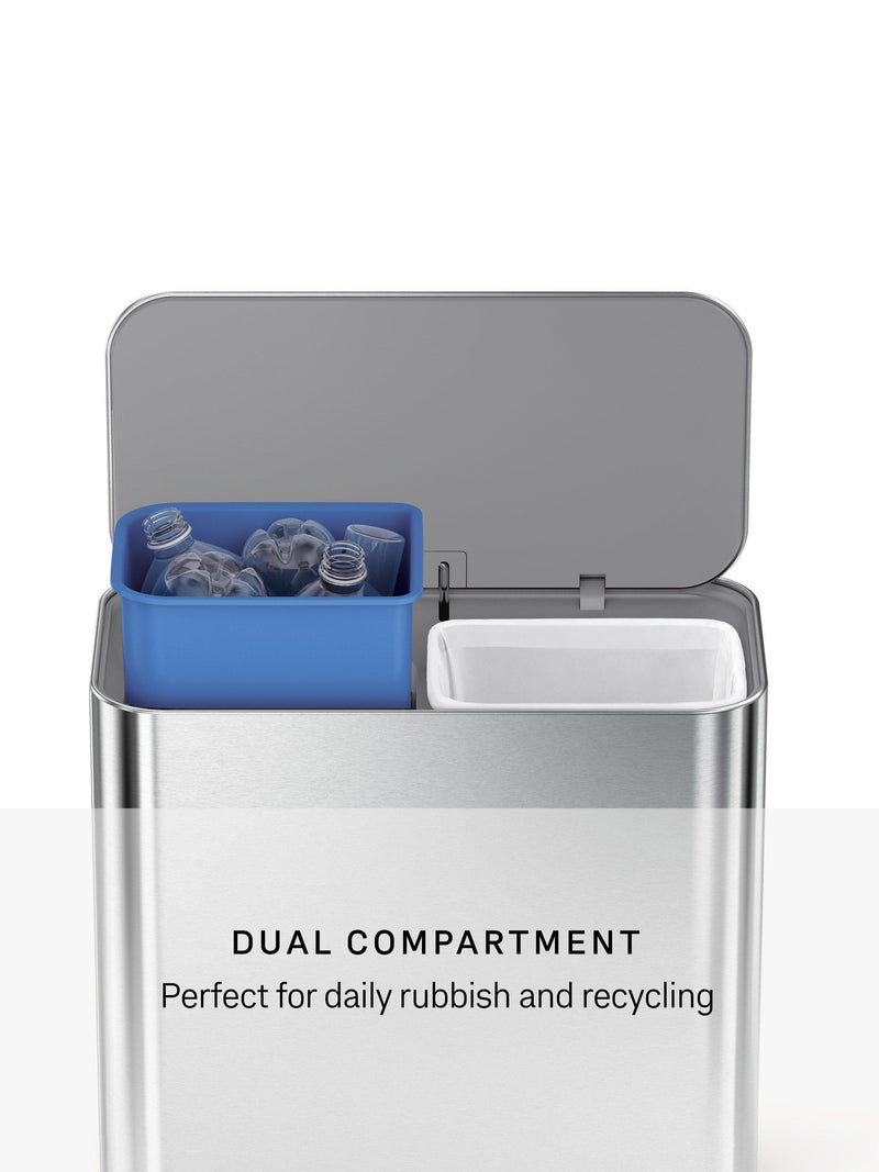 Simplehuman mini recycler pedal bin 15L (British brand)