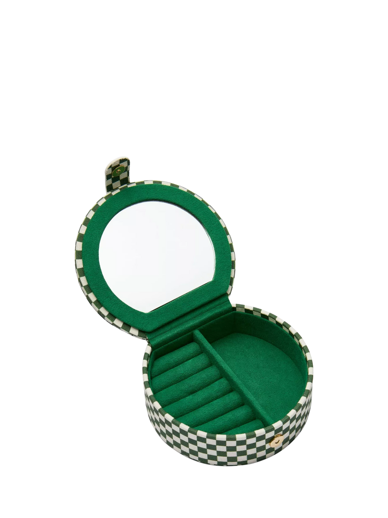 Daisy London compact jewellery case checkerboard green, UK version