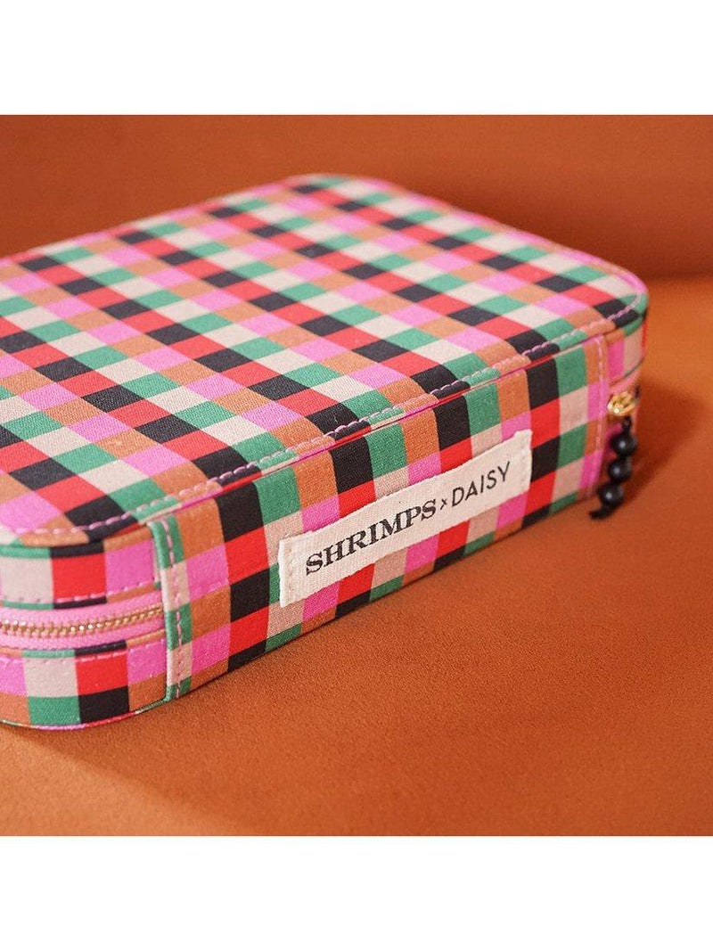 Daisy London jewellery case grid print compact multi - British product