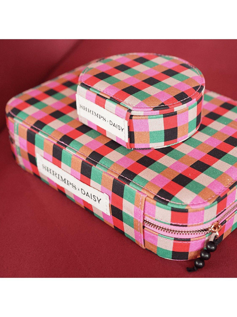 Daisy London jewellery case grid print compact multi - British product