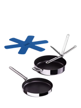 John Lewis Joseph Joseph Space Folding Handle 3-Ply Stainless Steel Non-Stick Frying Pan & Accessories Set, 2 Piece- Buy online at McGrocer
