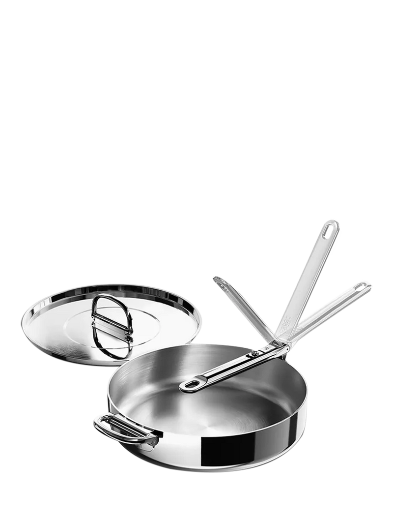 Joseph Joseph folding handle stainless steel saute pan with lid 28cm, UK version