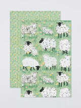 John Lewis Ulster Weavers Sheep Print Cotton Tea Towels, Set of 2, Green/Multi- Buy online at McGrocer