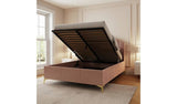 GFW Pettine Kingsize Fabric Ottoman Bed Frame in Pink, UK version