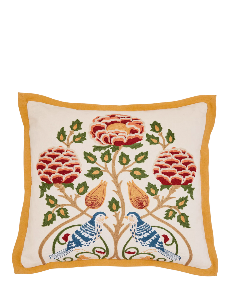 Morris & Co. indigo floral cushion 45cm, imported from the UK