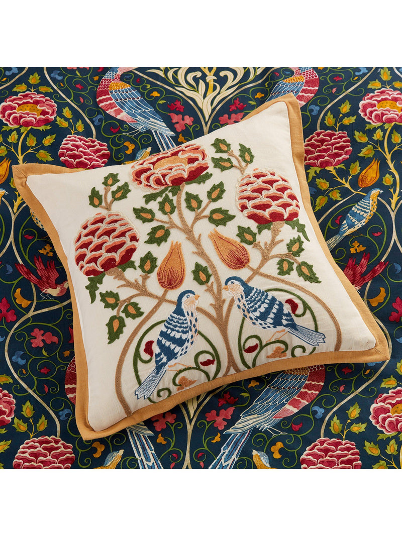 Morris & Co. indigo floral cushion 45cm, imported from the UK