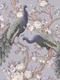 Laura Ashley ornate floral and peacock wallpaper in Iris, UK version