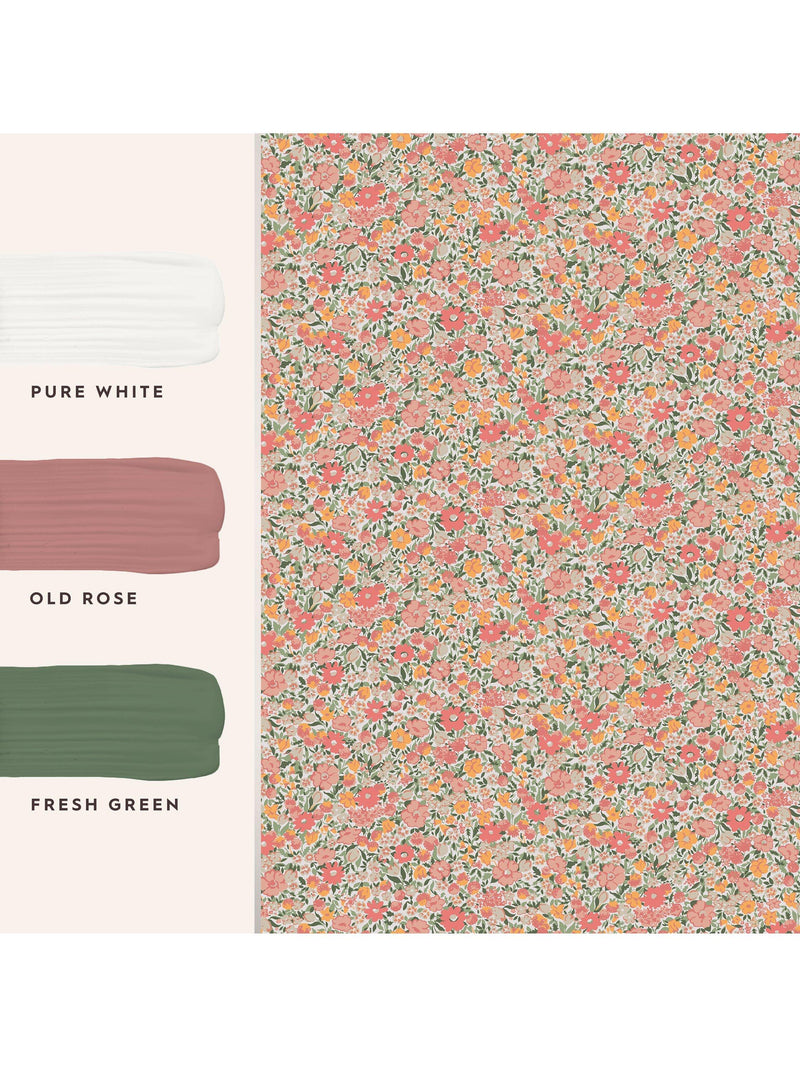 Laura Ashley Loveston wallpaper coral pink L10m x W52cm - British product