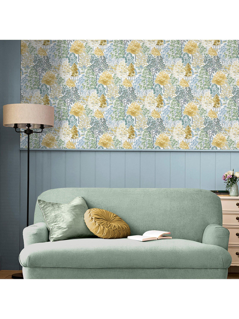 Laura Ashley Bernwood wallpaper ochre yellow 10m x 52cm - British product