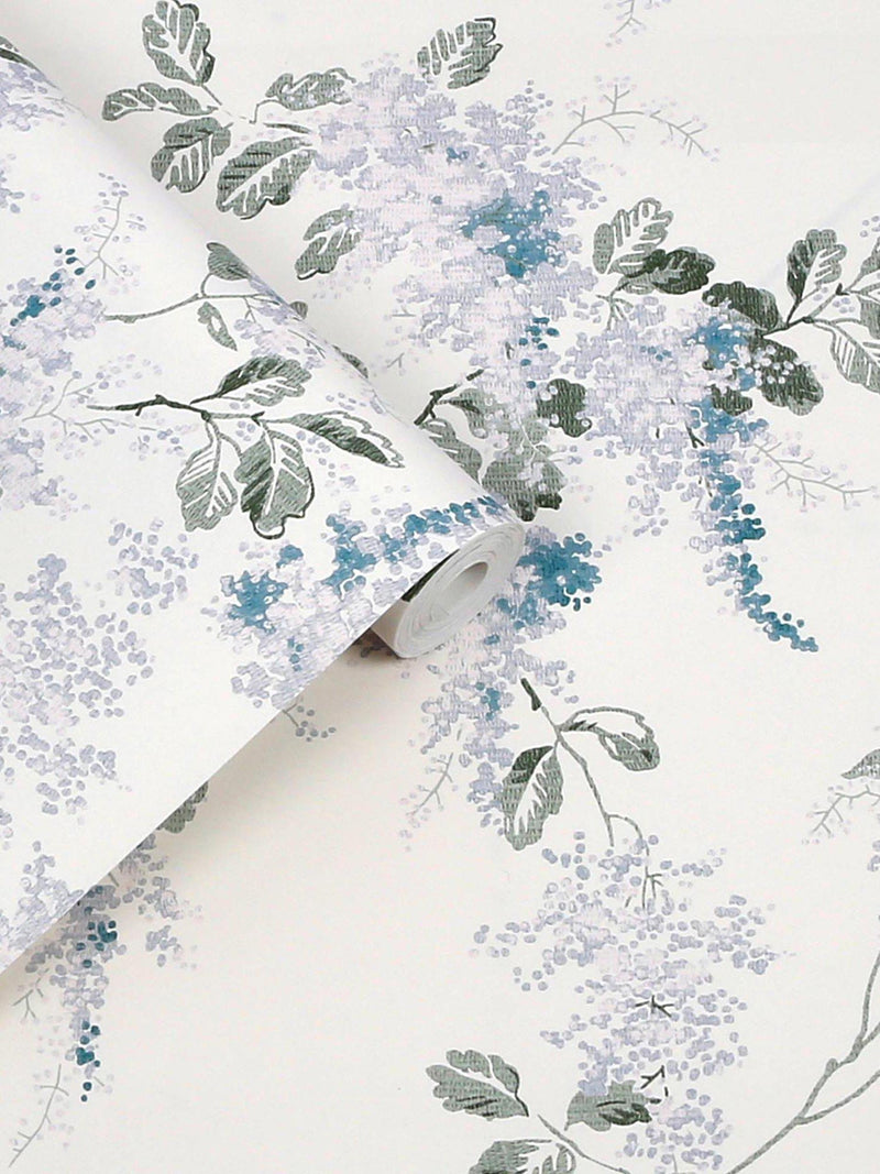 Laura Ashley Mirabelle wallpaper Pale Seaspray, UK version