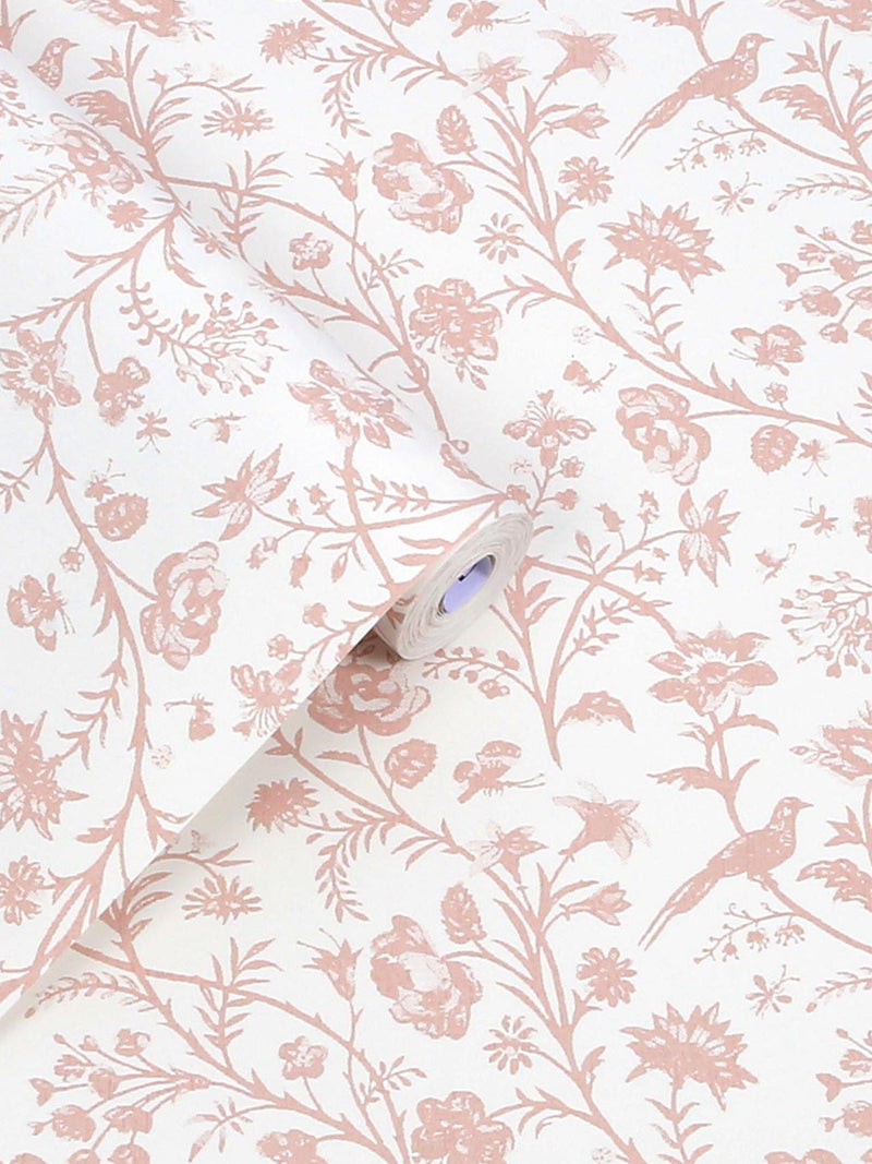Laura Ashley Shepherds Purse Dark Blush wallpaper 10m x 52cm (British brand)