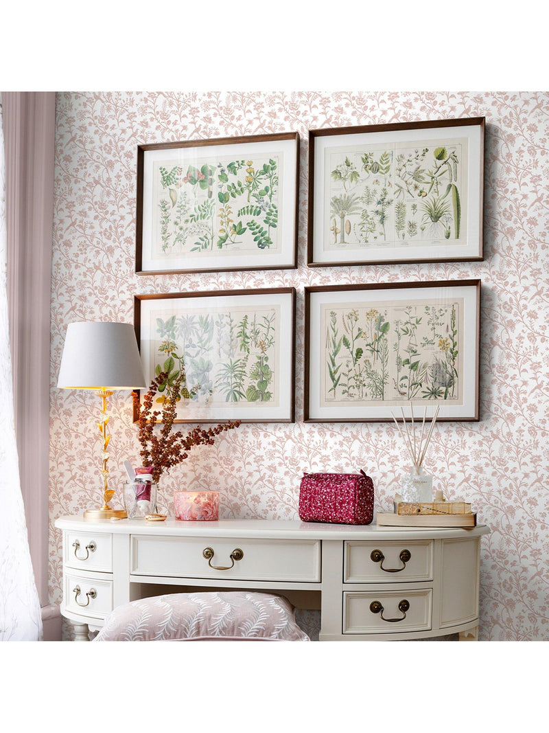 Laura Ashley Shepherds Purse Dark Blush wallpaper 10m x 52cm (British brand)