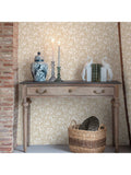 Laura Ashley floral print wallpaper in gold, UK version