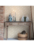Laura Ashley floral print wallpaper in gold, UK version