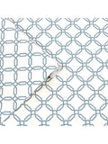 Laura Ashley Westminster trellis design wallpaper in Dusky Seaspray, UK version