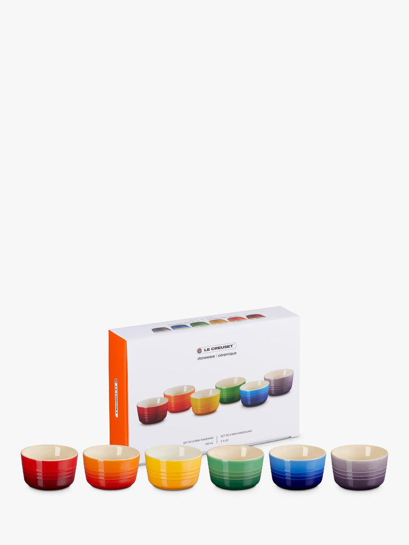 Le Creuset stoneware ramekin set rainbow 100ml (British brand)