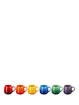 John Lewis Le Creuset Stoneware Coupe Mug Set of 6 320ml Rainbow- Buy online at McGrocer