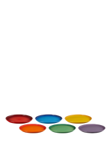 John Lewis Le Creuset Stoneware Coupe Dinner Plate Set of 6 27cm Rainbow- Buy online at McGrocer