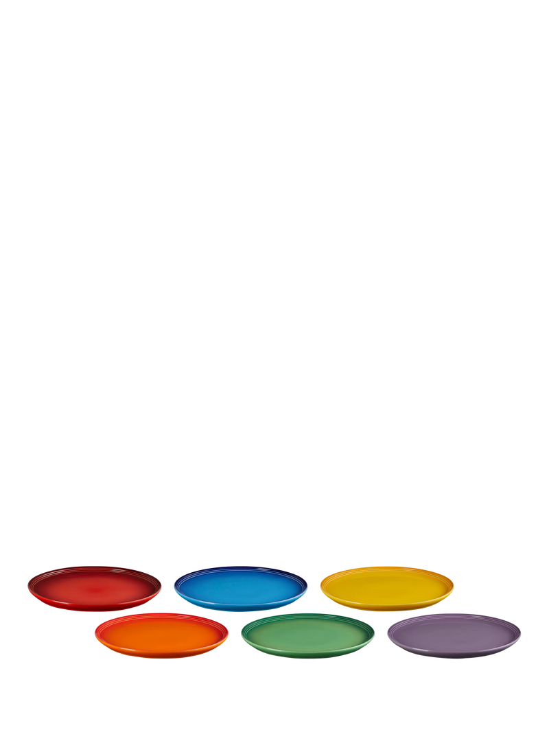 Le Creuset rainbow dinner plate set of 6 (British brand)