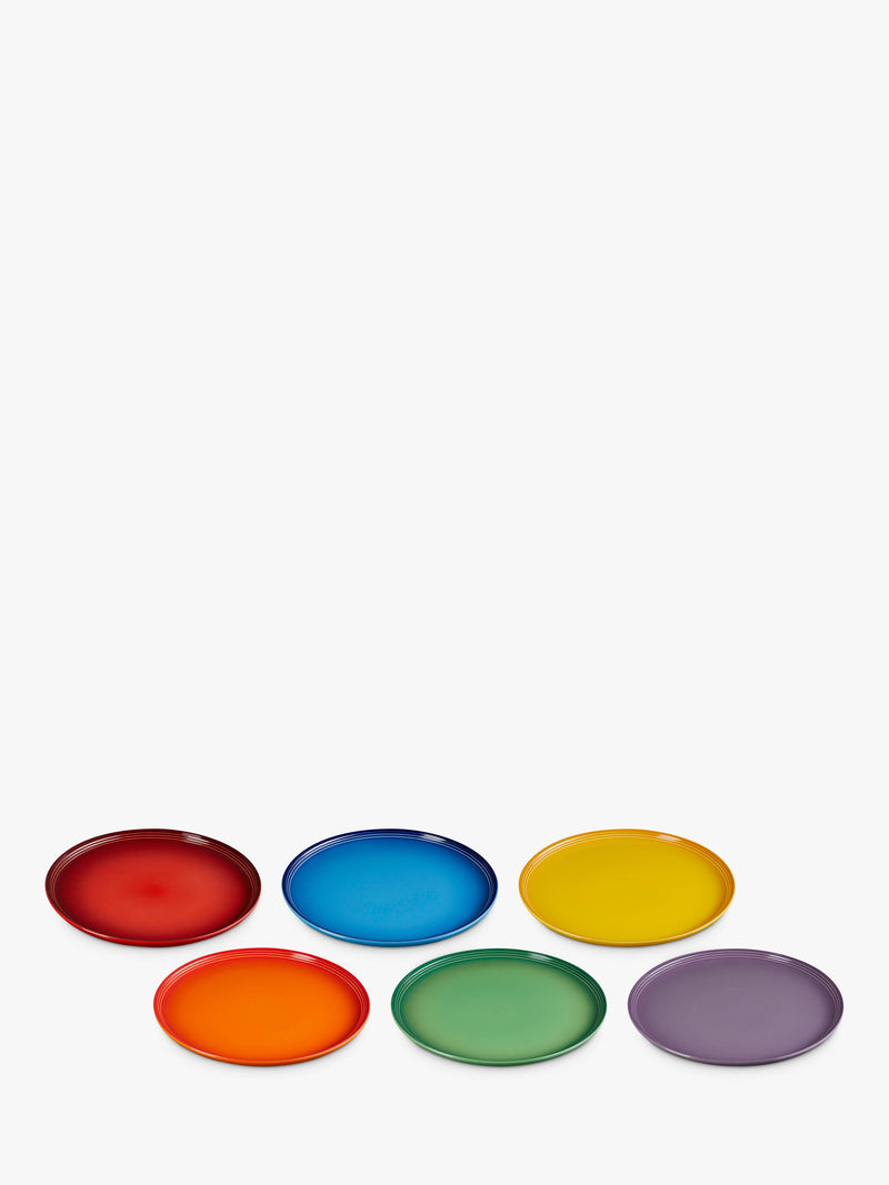 Le Creuset rainbow dinner plate set of 6 (British brand)