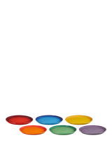 John Lewis Le Creuset Stoneware Coupe Side Plate, Set of 6, 21.8cm, Rainbow- Buy online at McGrocer