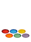 Le Creuset stoneware coupe side plates set of six rainbow 21.8cm, imported from the UK