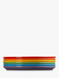 Le Creuset stoneware coupe side plates set of six rainbow 21.8cm, imported from the UK