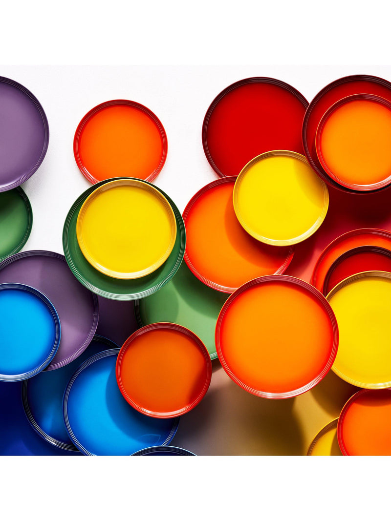 Le Creuset stoneware coupe side plates set of six rainbow 21.8cm, imported from the UK