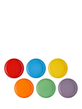 Le Creuset stoneware pasta bowls rainbow set of 6 22cm, UK version