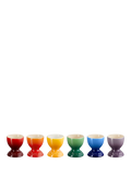 Le Creuset stoneware egg cups rainbow set of 6, UK version