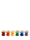 Le Creuset stoneware egg cups rainbow set of 6, UK version