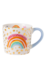 John Lewis Eleanor Bowmer 'Life is Fantastic' Rainbow New Bone China Mug 300ml- Buy online at McGrocer