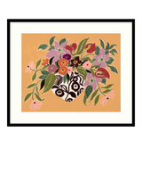 John Lewis John Lewis La Poire 'Clematis & Callas' Framed Print Caramel/Pink 40cm x 50cm- Buy online at McGrocer