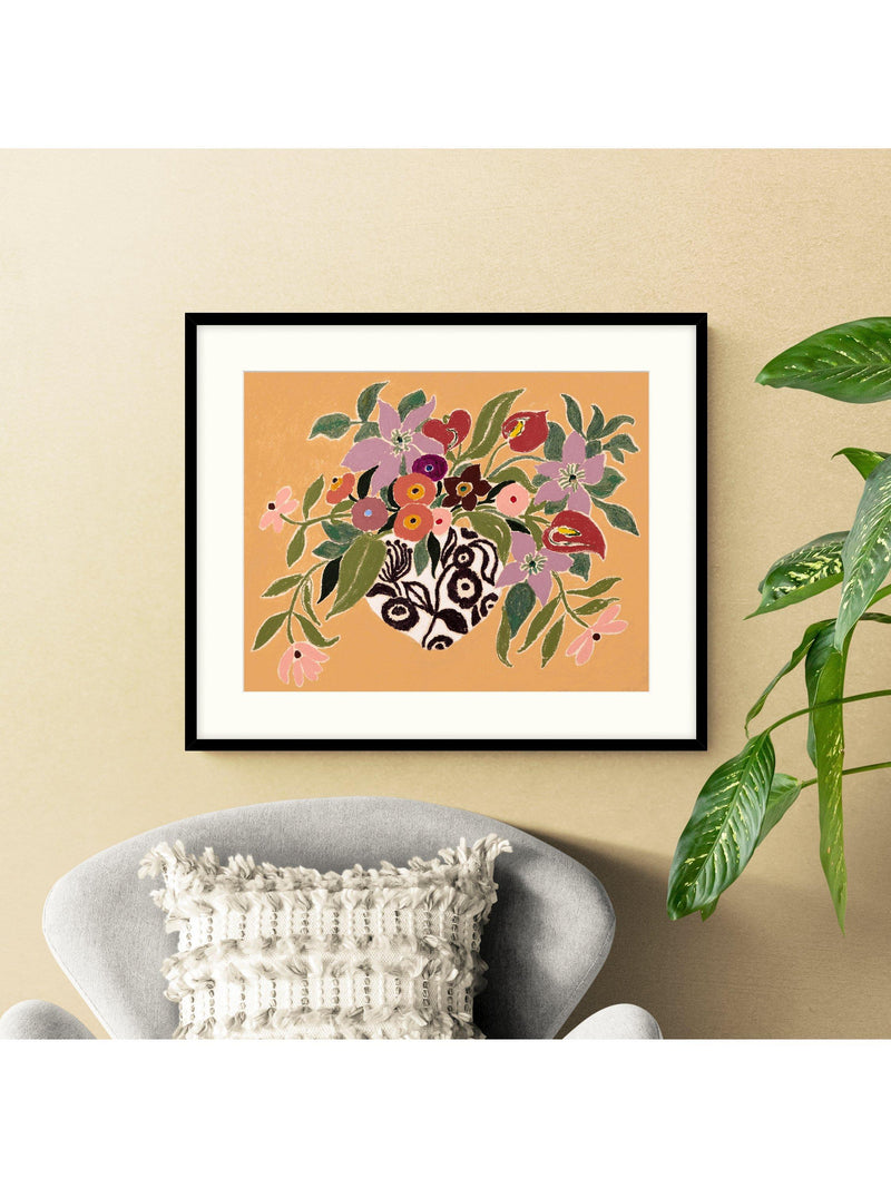 John Lewis La Poire framed print Clematis Callas caramel pink 40x50cm (British brand)