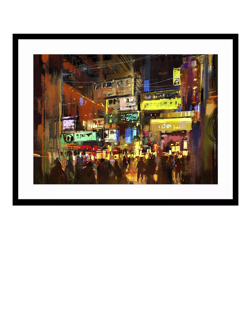 John Lewis Neon Dreams framed print 83.5x63.5cm, imported from the UK
